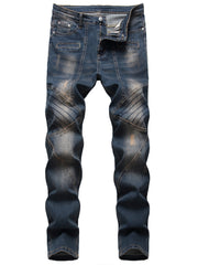 Men's Skinny Denim Jeans with Cool Designs