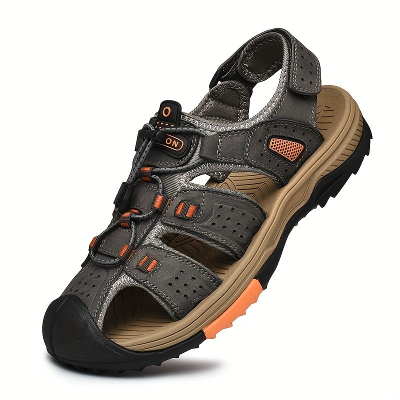 Men's Closed Toe Platform Sandals Breathable Anti-Skid Beach Shoes