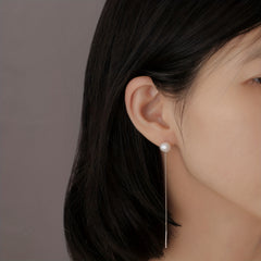 Pearl Tassel Earrings Chain Thread Gift For Girls