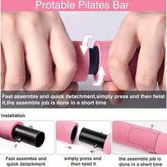 Non Slip Pilates Stick With Resistance Belt For Full Body Workout