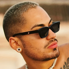 Men's Retro Small Frame Sunglasses for Travel Hipster