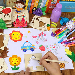 20pcs Wooden Drawing Template Set for Boys and Girls