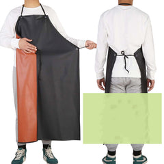 2pcs PVC Apron Kitchen Sleeve Waterproof And proof Thickened Apron Soft Leather