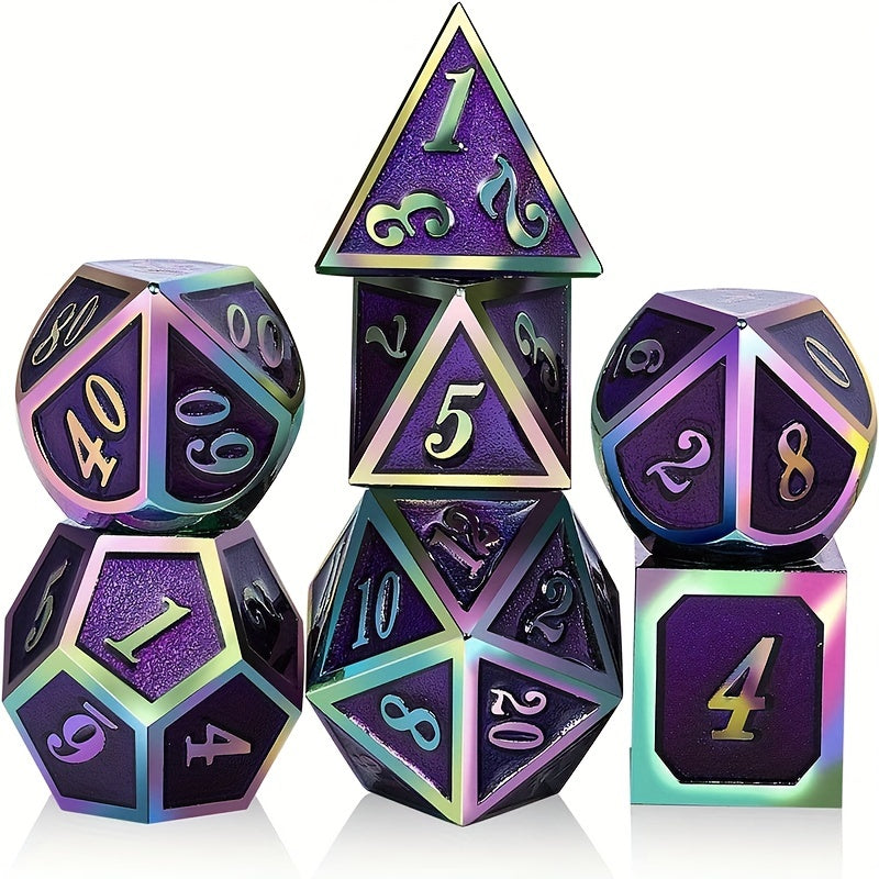 7pcs Magic Changing Metal Dices & Purple