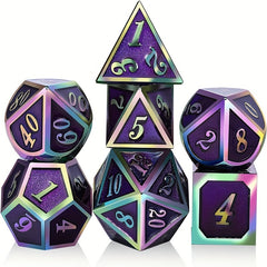 7pcs Magic Changing Metal Dices & Purple