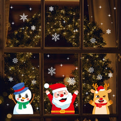 3pcs Christmas Snowflake Window Cling Stickers For Glass Xmas Decorations