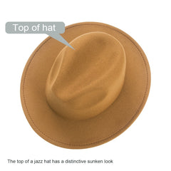 Vintage Tweed Tape Hat Men Solid Top Hat Large Hole Cap