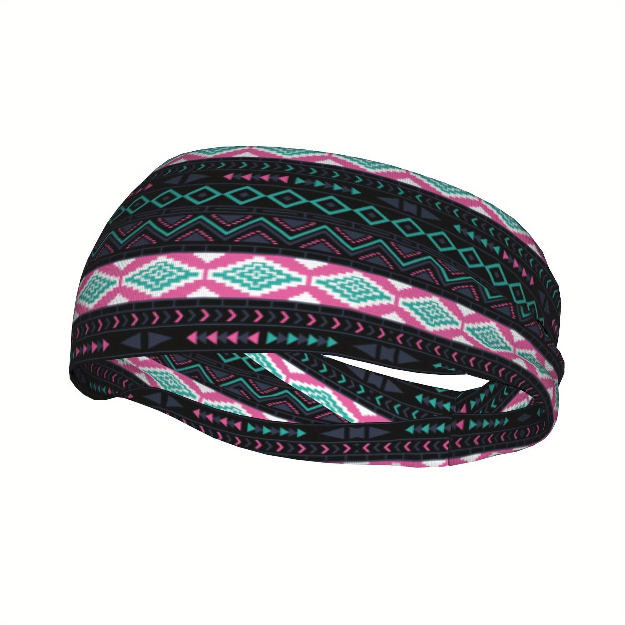 Men's Boho Headband Turquoise Soft Grip Pink Teal Non Slip Gym Yoga Hairband