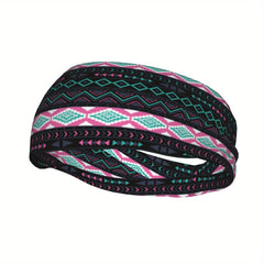 Men's Boho Headband Turquoise Soft Grip Pink Teal Non Slip Gym Yoga Hairband
