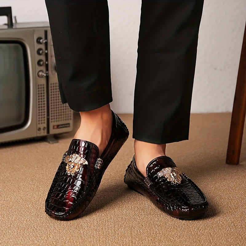 Men's Slip On PU Loafers Casual Outdoor Walking Shoes