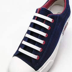 Silicone Tieless Lazy Shoe Laces Waterproof I-shaped Shoe Laces