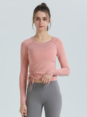 Women's Quick Dry Sports T Shirt with Side Drawstring