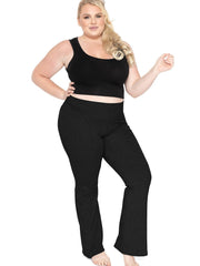Wide Leg Stretchy Pants with Wide Waist Band