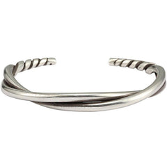 Vintage Silver Woven Bracelet Mens Open Style