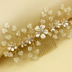Crystal Floral Bridal Hair Comb Alloy Wedding Headpiece Accessory