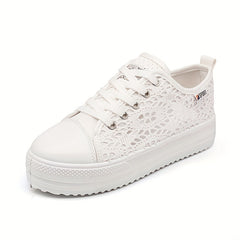 Women's Hollow Out Lace-Up Platform Walking Shoes