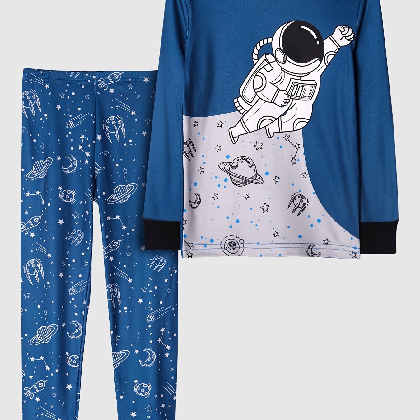 Boys Astronaut 2 pcs Pajamas Set Long Sleeve Top & Pants