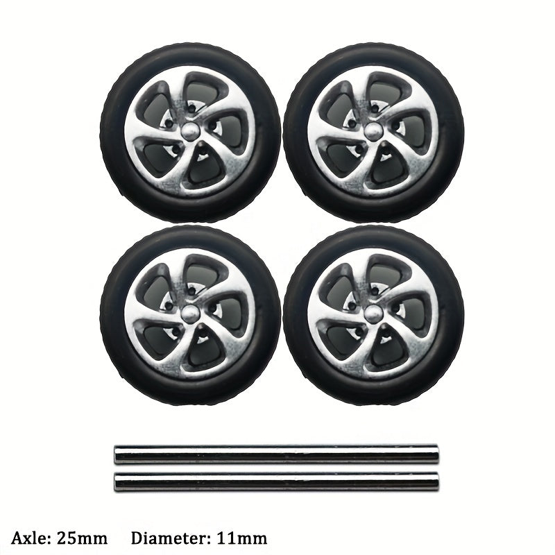 Kickcar 1/64 ABS Wheels & Rubber Tires 10 Sets