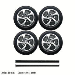 Kickcar 1/64 ABS Wheels & Rubber Tires 10 Sets