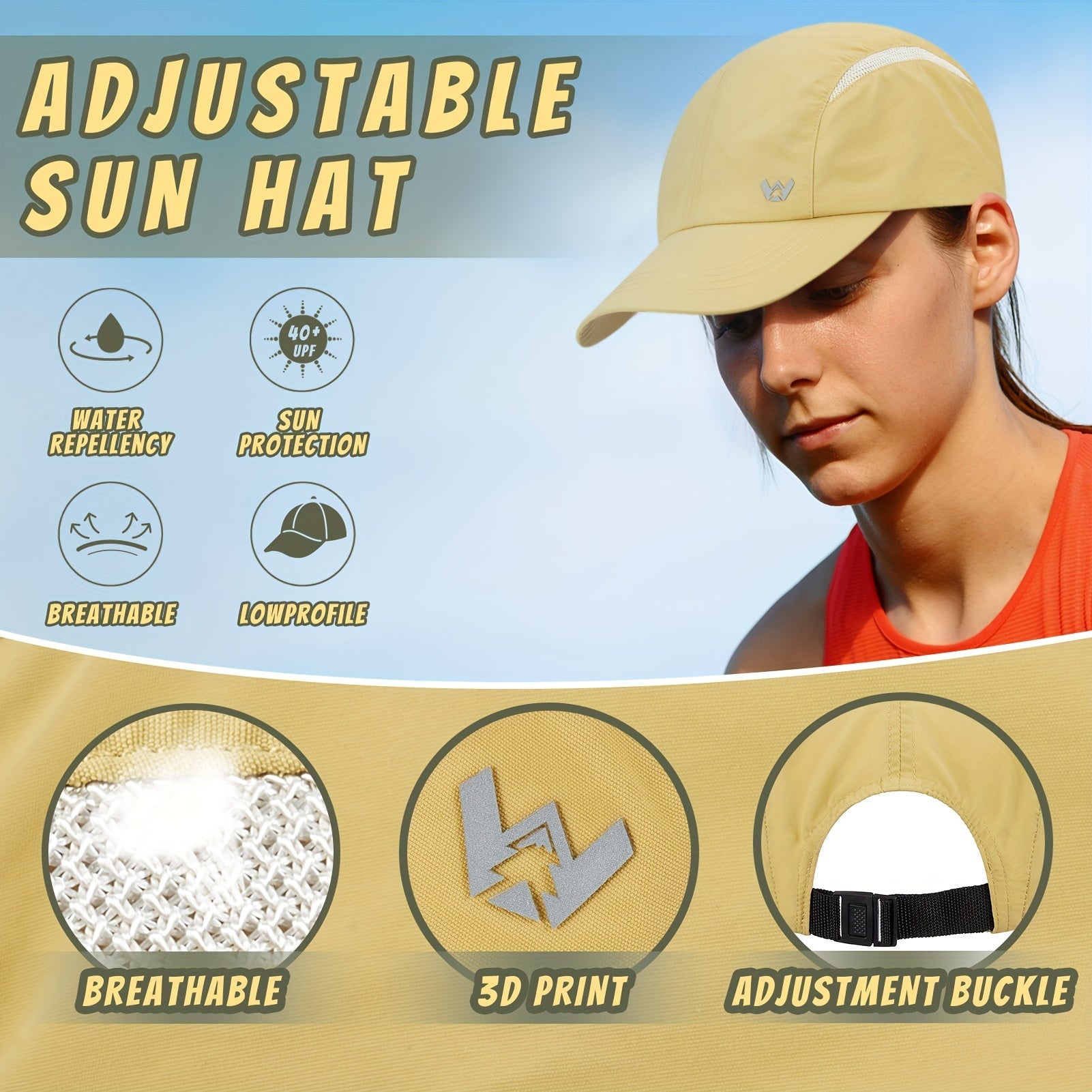 Quick Drying Running Baseball Cap Outdoor Mesh Breathable Sports Sun Hat
