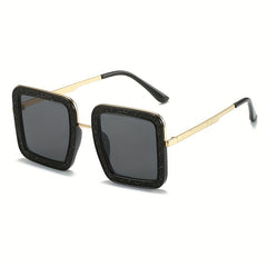 Stylish Square Sunglasses Women Vintage Oversized UV400 Eyewear