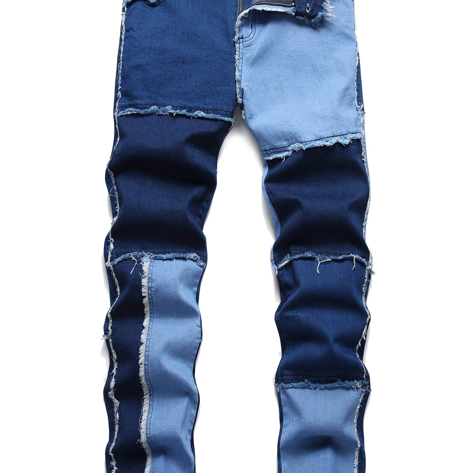 Men's Patchwork Jeans Hip Hop Straight Casual Pants