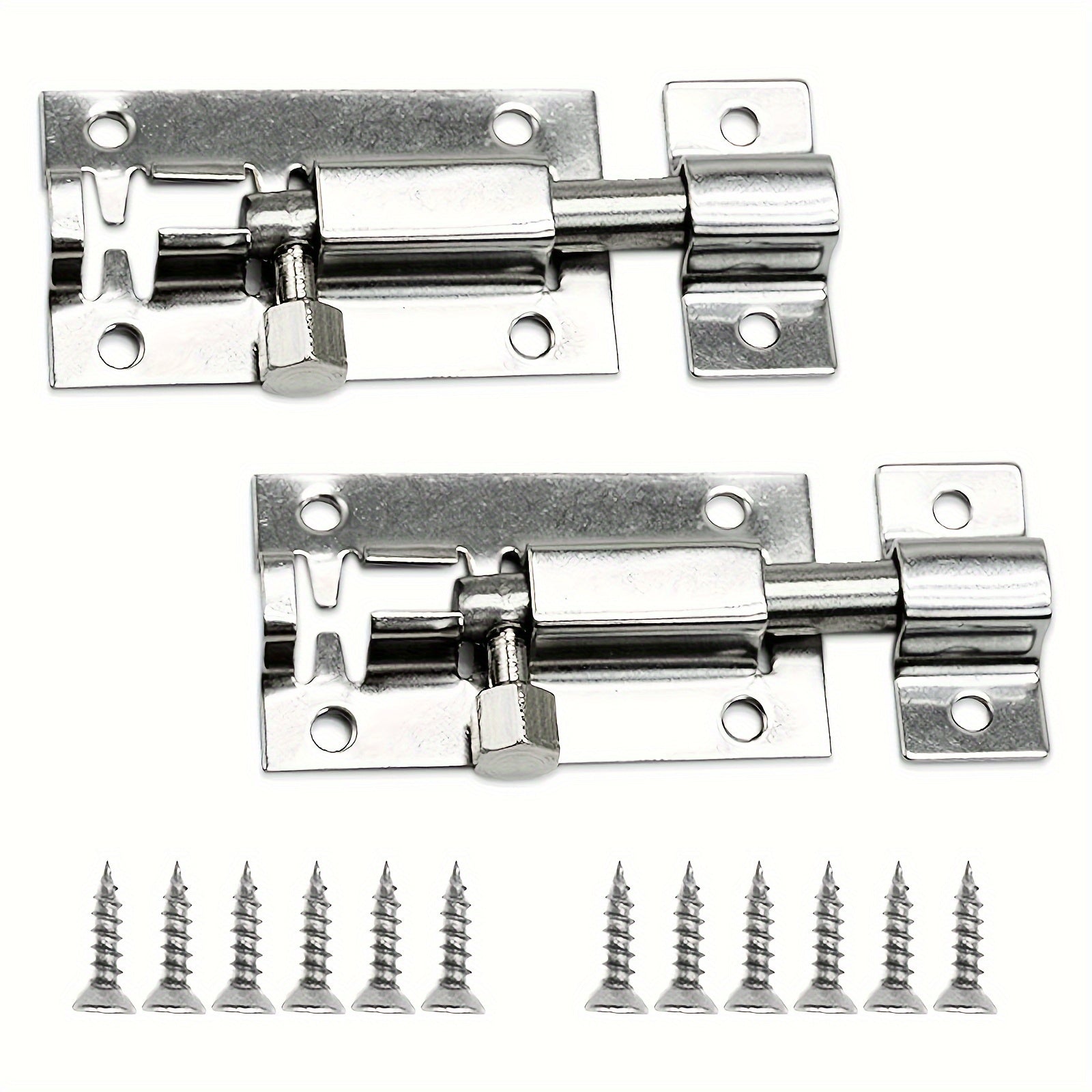 2pcs Sliding Bolt Lock Stainless Steel Durable Small Plate Lock