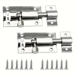 2pcs Sliding Bolt Lock Stainless Steel Durable Small Plate Lock