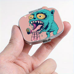 Cartoon Metal Medicine Box 2 Compartment Pill Organizer