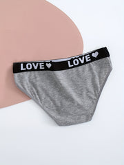 5pcs Letter Tape Briefs Stretchy Intimates Panties Women's Lingerie