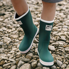Women's Waterproof Letter Patched Outdoor Rain Boots