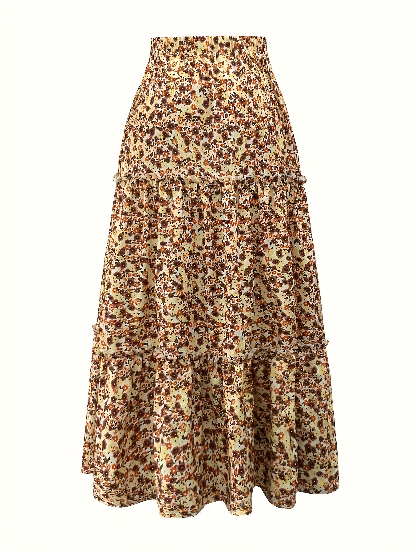 Boho Skirt Women's Plus Ditsy Floral Print Maxi Skirt
