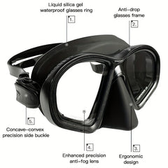 Tempered Glass Diving Mask with Storage Box Waterproof Anti Fog Goggles