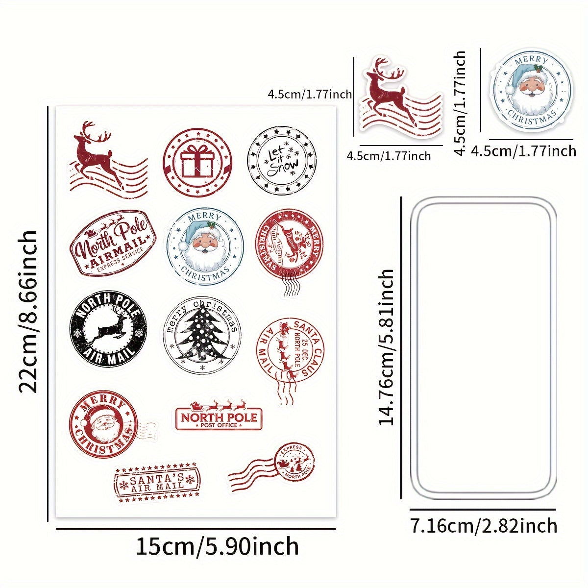 50pcs Christmas Vintage Santa Claus Stickers Party Sealing Stick