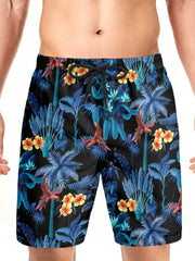 Tropical Forest Birds and Plants Shorts with Pockets
