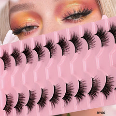 10 Pairs Fox Eye Lashes Winged End Manga Style Eyelashes