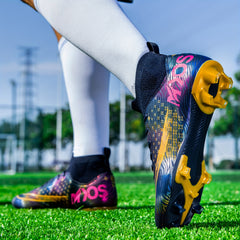 Kids Unisex AG Cleat Soccer Shoes Professional Breathable Training Shoes