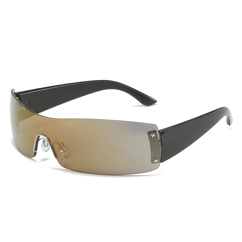 Y2K Sunglasses Oversized Wrap Around Frameless Sun Glasses