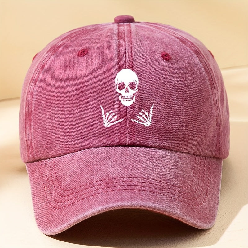 Skull Gestures Baseball Cap Sun Hat for Outdoor Fishing Hiking