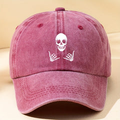 Skull Gestures Baseball Cap Sun Hat for Outdoor Fishing Hiking