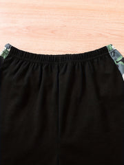 Boys Camo Casual Outfit Round Neck T shirt & Shorts Set