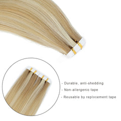 20pcs Ombre Straight Tape In Human Hair Extensions Natural Looking