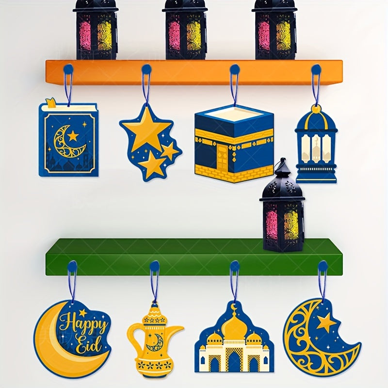 10pcs Paper Moon Stars DIY Hanging Pendants Party Decoration Supplies