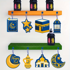 10pcs Paper Moon Stars DIY Hanging Pendants Party Decoration Supplies