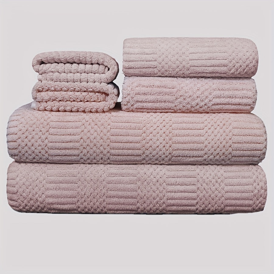 6pcs Soft Towel Set Coral Fleece Bath Linen Sets