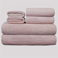 6pcs Soft Towel Set Coral Fleece Bath Linen Sets