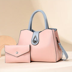 Classic Shoulder Bag Turn Lock Shoulder Bag With Clutch Pouch