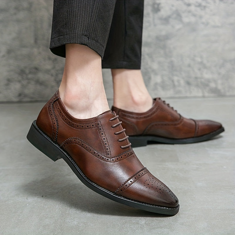 Men's Lace Up Dress Shoes Breathable Smart Casual Walking Shoes