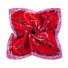 Graphic Bandana Silk Scarf Casual Shawl Wrap Head Wrap Bag Handle Charm