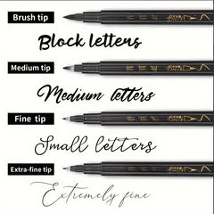 4pcs Hand Lettering Pens Set Waterproof Brush Markers for Calligraphy & Art